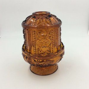 Vintage Indiana Glass Amber Glass Fairy Lamp
